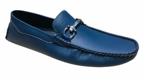 Men Blue Synthetic Leather Loafer Shoes - Synthetic Leather, Size 7, Blue | Comfortable, Lightweight, Slip-On, Semi-Round Toe