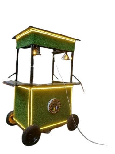 Mini Food Cart - Iron, Standard Size, Green | Durable, Stylish Food Stall