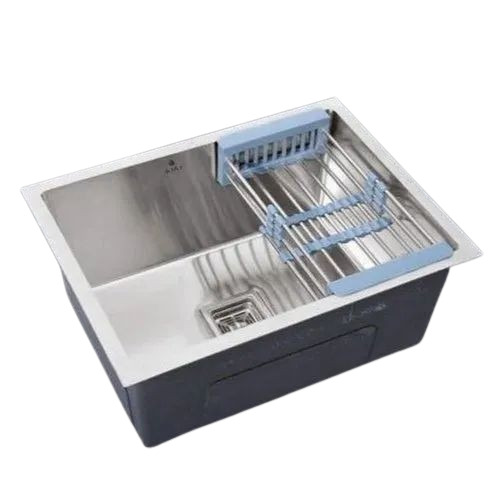 Ready To Mount Single Bowl Kitchen Sink - Stainless Steel, Rectangular, Silver | Corrosion Resistant, Rust Proof, Durable, Polished Finish