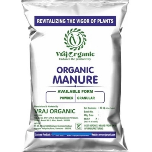 40 Kg Organic Manure - Powder Form, 99.9% Purity | Slow Release, Granular Manure, Store in Dry Place