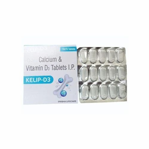 Calcium Vitamin D3 Tablets Ip - Kelip-D3, Strip of 15 Tablets | Calcium Deficiency, Adults & Women, 2 Years Shelf Life