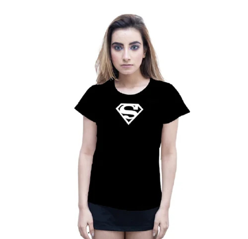 Cotton Printed Round Neck Ladies T-Shirt