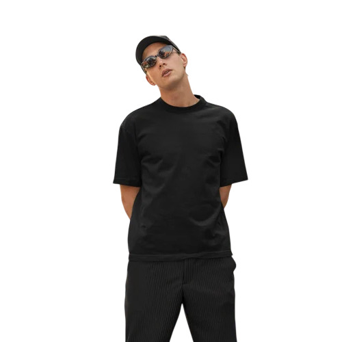 Oversize Fit 100% Cotton T Shirt (180-Gsm) - Black, L/M/XXL, O-Neck, Short Sleeves | Soft, Breathable, No Color Fade, Unisex