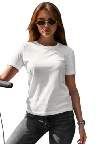 150 GSM White Plain Ladies Cotton T Shirt