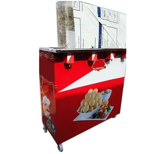 4 Nozzle Multi Flavor Automatic Pani Puri Cart Machine - Size: Size: 46L X 74H X 29W
