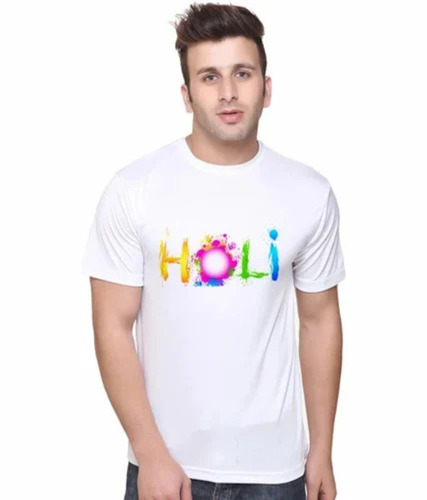 Half Sleeve Holi T Shirt - Age Group: Adults