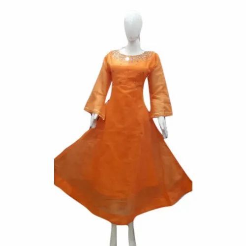 Ladies Full Sleeves Chanderi Kurti