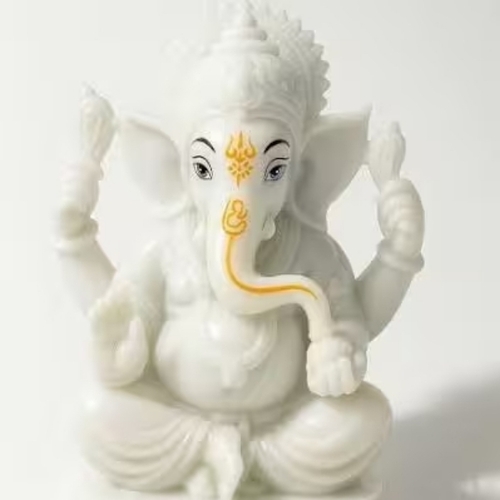 Marble Ganesh Murti - Color: White