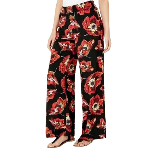 Rayon Floral Printed Palazzo - Multi Color, L-XXL | Breathable, Anti Wrinkle, Comfortable Fit