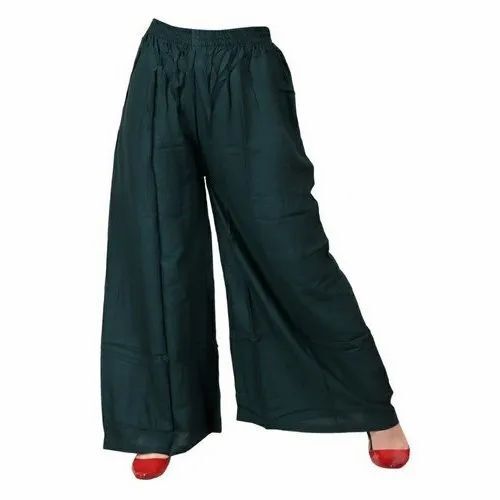 Rayon Plain Palazzo - Regular Fit, Light Weight, Breathable | Anti Uv, Anti Wrinkle, Quick Dry, Machine Washable