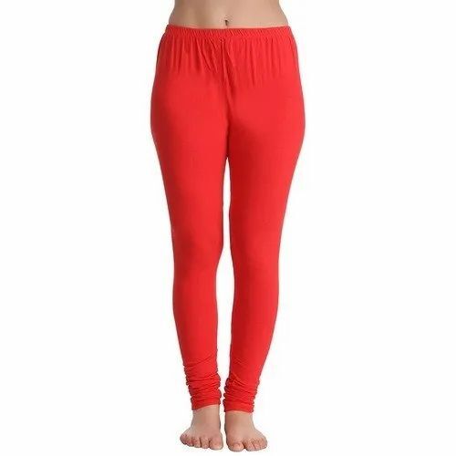 Red Plain Cotton Legging - Cotton, Multi-Size, Red | Breathable, Quick Dry, Anti UV, Comfortable Fit