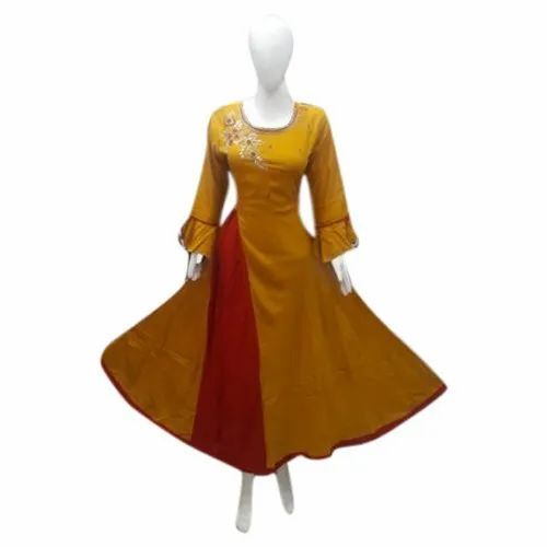 Round Neck Chanderi Kurti