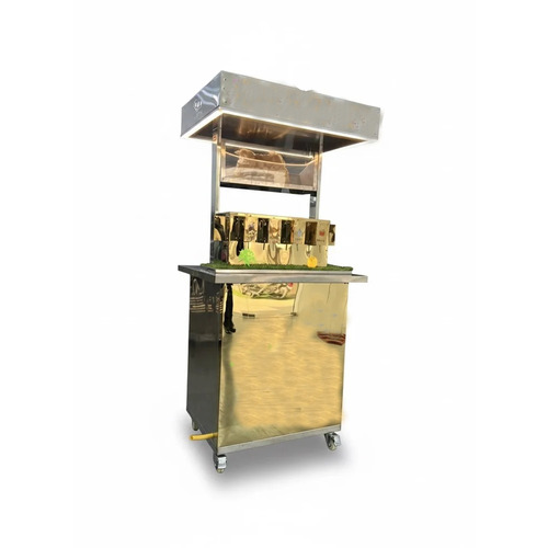 4 Nozzle Golden All In One Automatic Panipuri Vending Cart - Diameter: Size: 48L X 74H X 32W Inch (In)