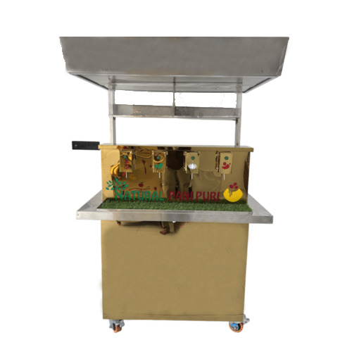 4 Nozzle Golden Fully Automatic Panipuri Vending Machine - Material: Stainless Steel