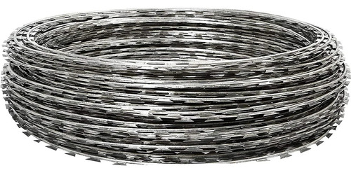 750mm Razor Tape Concertina Coil - GI Material, 750mm Size, Silver Color, Galvanised, Waterproof for Industrial Use