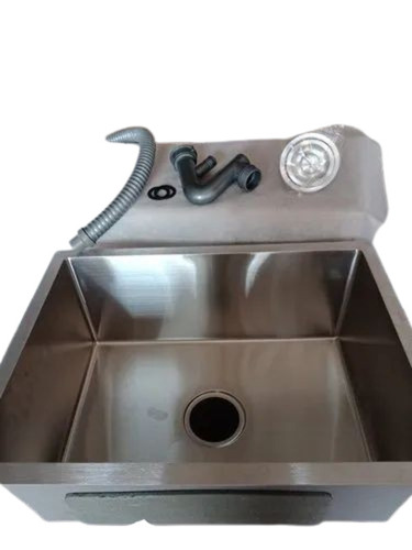 Handmade Ss Single Bowl Kitchen Sink - Stainless Steel 18x24 Inches Silver, Durable Polished Finish