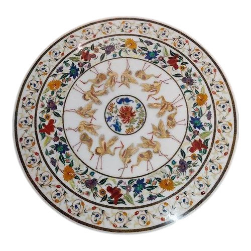 Round Marble Inlay Table Top