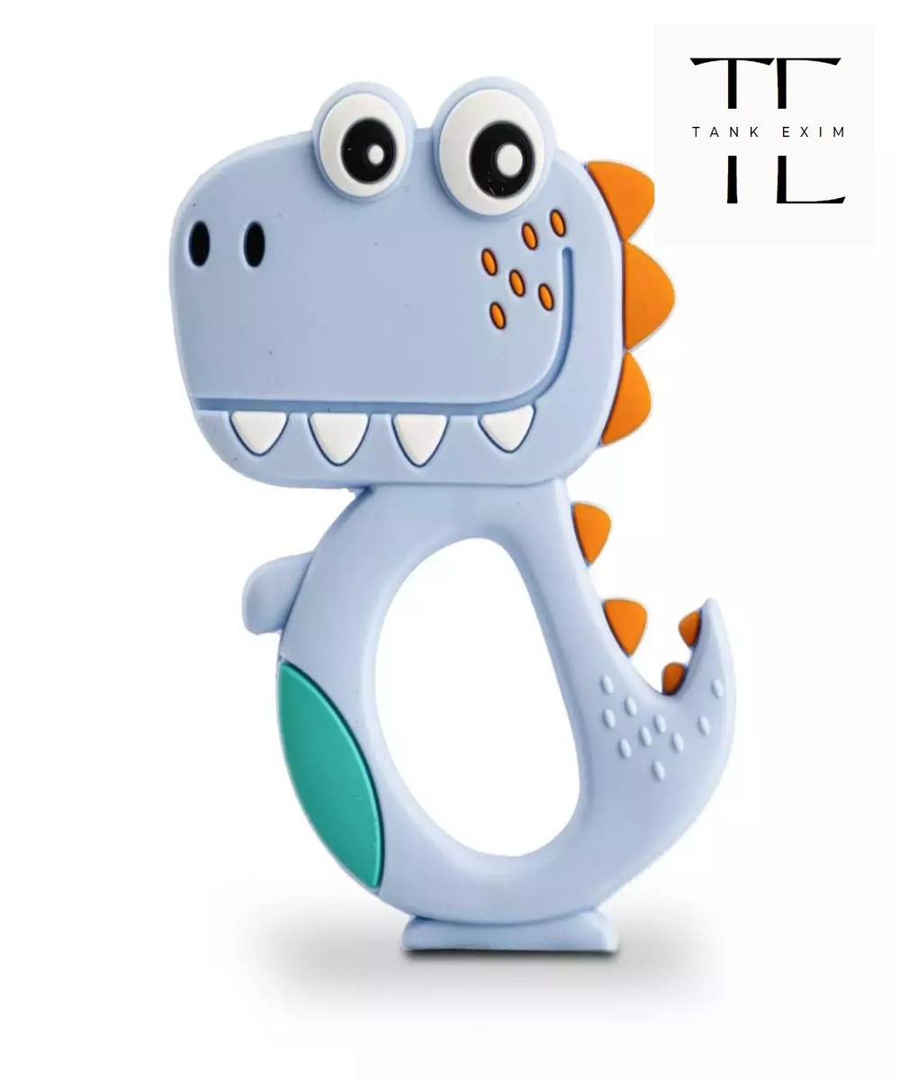 Silicon Teether Dinosaur Toy - Color: As Per Image
