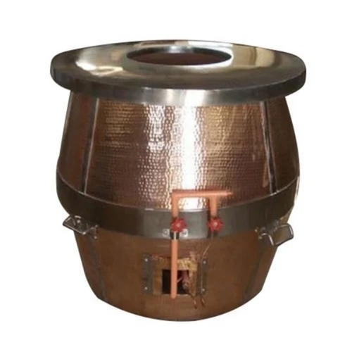 Cooper Gas Tandoor - Copper, Standard Size, Cylindrical | Manual Ignition, Easy To Operate, Portable, Corrosion Resistant