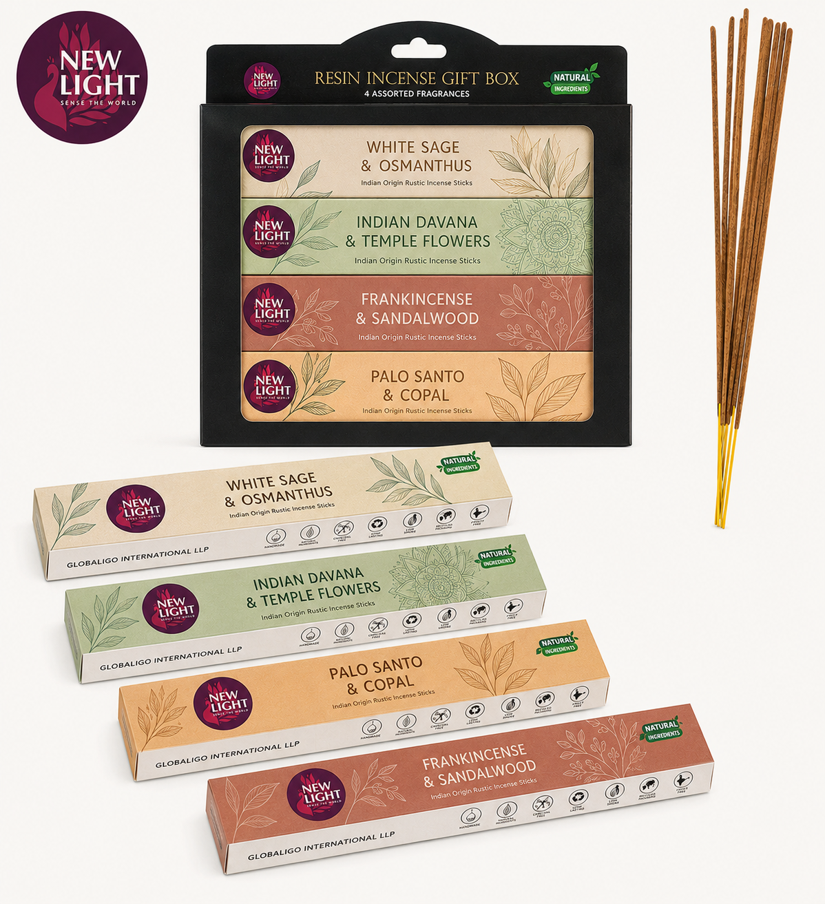 Natural Rustic Incense Sticks - Burning Time: 45 Minutes