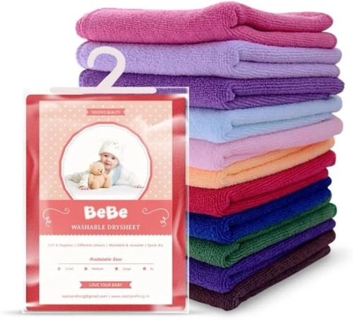 BeBe Baby Quick Dry Sheet - 50cm x 70cm Multi-Color | Soft Feel Leak Resistant Reusable