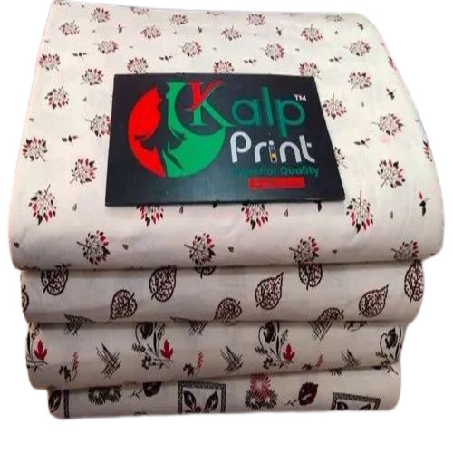 White Cotton Flex Fabric - 100% Organic Cotton, White, Lightweight Floral Print | Breathable, Machine Washable, Summer Suitable