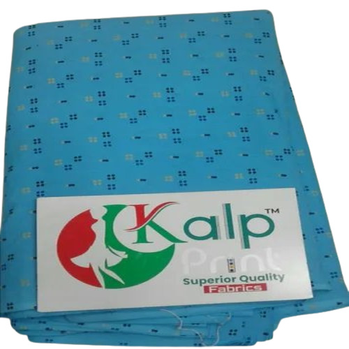 Sky Blue Cotton Printed Fabric