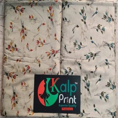 White Cotton Flex Printed Fabric