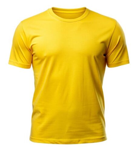 Yellow Plain Round Neck T Shirt