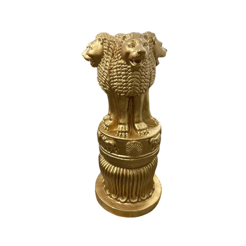 Ashok Stambh Statue - 4 Feet FRP, Golden Brown | Durable, Weather-Resistant, Indian Patriotic Design
