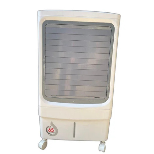 Fexil Star Grey Air Cooler - Plastic Body, 65L Tank, White-Grey, Axial Fan | 20a Air Throw, Floor Standing, Energy Efficient, Portable
