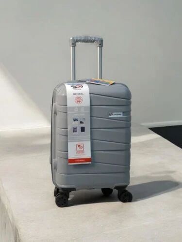 Stylist Gray Color Travel Trolley Bags - Material: Plastic