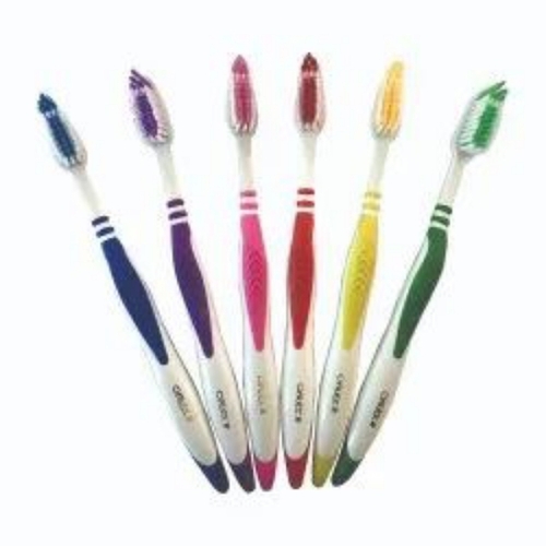 Toothbrush - Plastic Bristles, Multi Color | Soft Bristles, Handle Grip, Plaque Removal, Gum Care, Lightweight