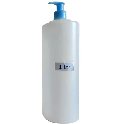 1 L Sanitizer Pump Bottle - HDPE Plastic 1 Ltr White Round | Durable Water Resistant Pump Cap
