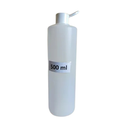 500 Ml HDPE Plastic Hand Sanitizer Flip Top Bottle - White, Round, Durable | Narrow Flip Top Cap, Industrial Use