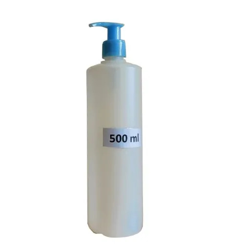 500 Ml Sanitizer Pump Bottle - HDPE Plastic, White, Round, Water Resistant, Durable Pump Cap
