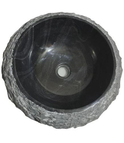 Black Round Designer Stone Basin