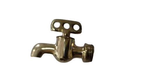 Brass Taper Cock - Brass, Customized Size, Golden, Round | Wall Mounted, Glossy Finish, High Flow Rate, Durable
