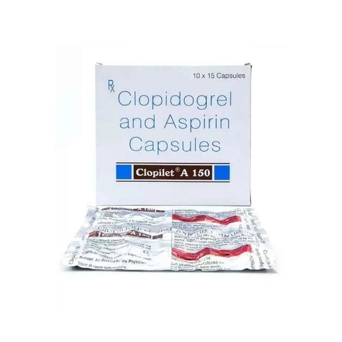 Clopilet A150 Capsules - Strip Packaging, Capsules | Antiplatelet Medicine, Blood Thinner, Clot Prevention, Dual Therapy, Heart Protection, Stroke Prevention, Platelet Inhibition, Cardiovascular Care, Vessel Protection, Thrombosis Prevention