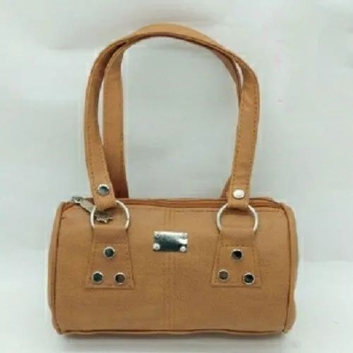 Ladies Handle Handbag - Cream Rectangular Standard Size, Zipper Closure | Comfortable Fashion Bag, Water Resistant