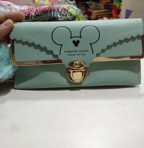 Ladies Wallets Purse - Green Rectangular Standard Size, Zipper Closure | A Grade, Water Resistant, Fashion Style