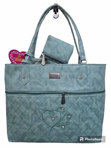 Light Blue Ladies Handbag - A Grade, Standard Size, Light Blue, Rectangular | Zipper Closure, Water Resistant, Fashion Style