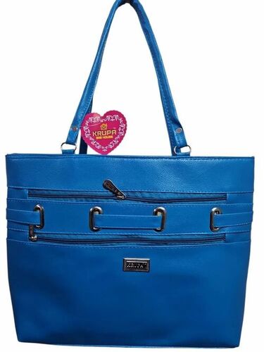 Stylist Blue Ladies Handbag - Rectangular Standard Size, Blue | Zipper Closure, Water Resistant, Fashion Style