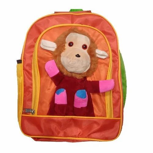 Stylist Kids School Bag - Nylon Standard Size Red, Moisture Proof, Zipper Top Handle