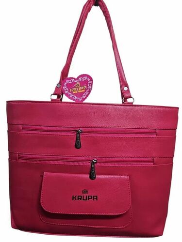 Stylist Pink Ladies Handbag - A Grade, Standard Size, Pink | Zipper Closure, Water Resistant, Fashion Style