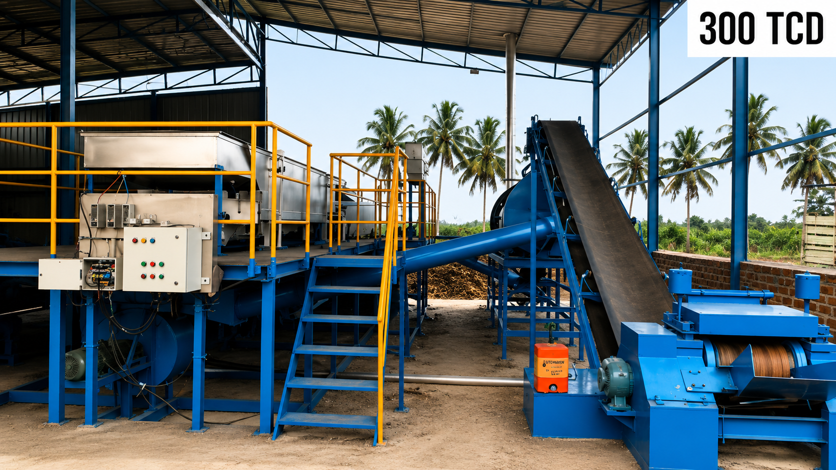 300 Tcd Fully Automatic Jaggery Plant - Color: Industrial Grey/Green