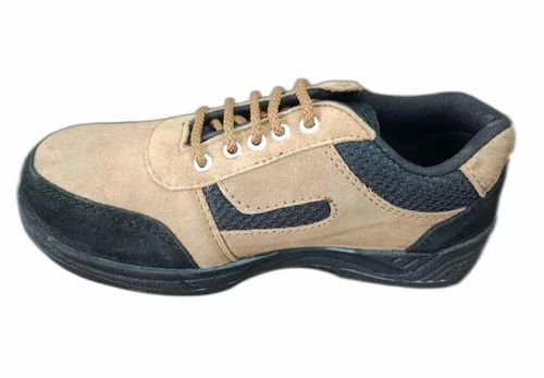 Black And Brown Color Leather Sport Safety Shoes