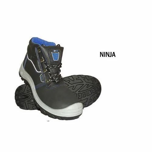 Ninja Safety Shoes - Leather, Various Sizes, Black | Water Resistant, Oil-Resistant, Chemical Resistant, Lace-Up