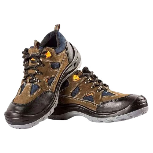 Series Hillson Safety Shoes - Rubber Insole, Black and Brown, High Ankle, Lace Closure | Water, Oil, Chemical Resistant, Anti-Static Toe