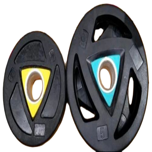 Triangle Shape Rubber Coated Gym Weight Plates - Round, Rubber Coated, Multicolor | Fine Finished, High Strength, Manual Operation